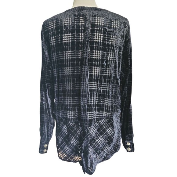 Democracy Black Textured Button Front Shirt - L - Picture 6 of 8